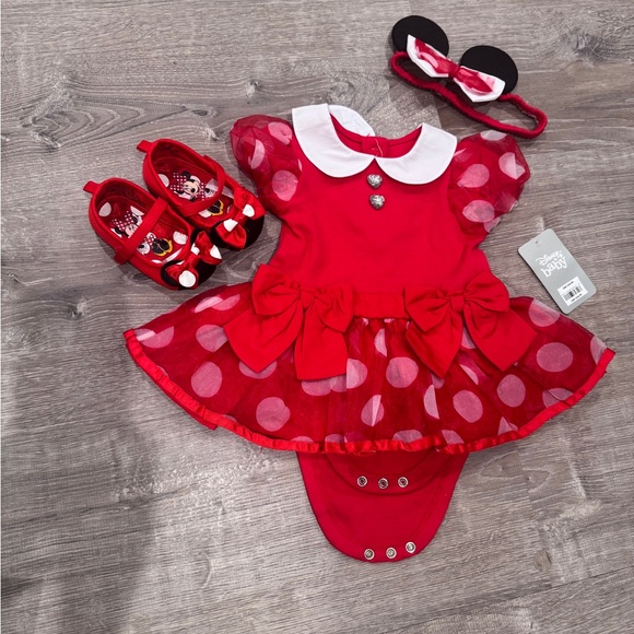Disney Baby Red Polka Dot Dress with Accessories - Picture 7 of 9